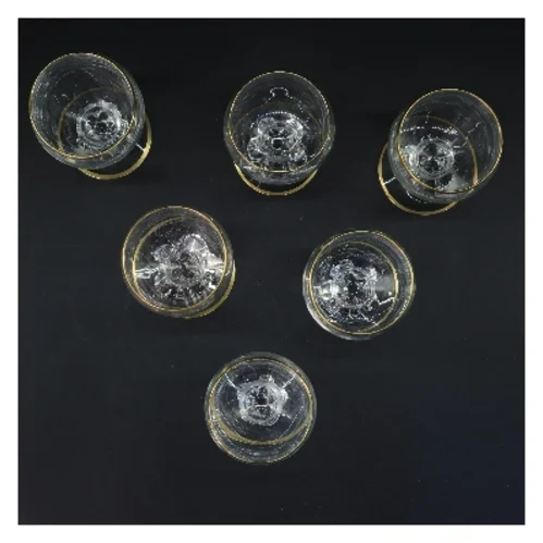 Guld-kantede glas (str. 6 stk Ø 7 cm længde 13 cm)