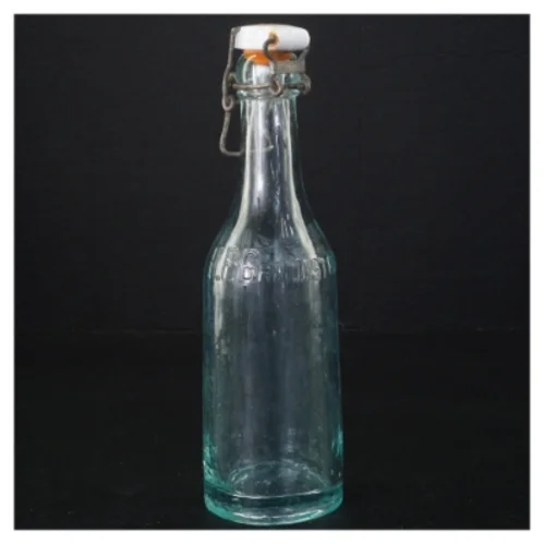 Gammel glasflaske med patentlukning (str. 21 x 6 cm)