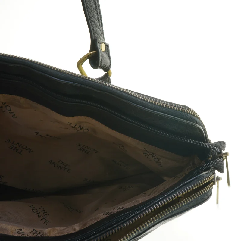 Sort lædertaske The Monte fra The Monte (str. 46x32 cm)