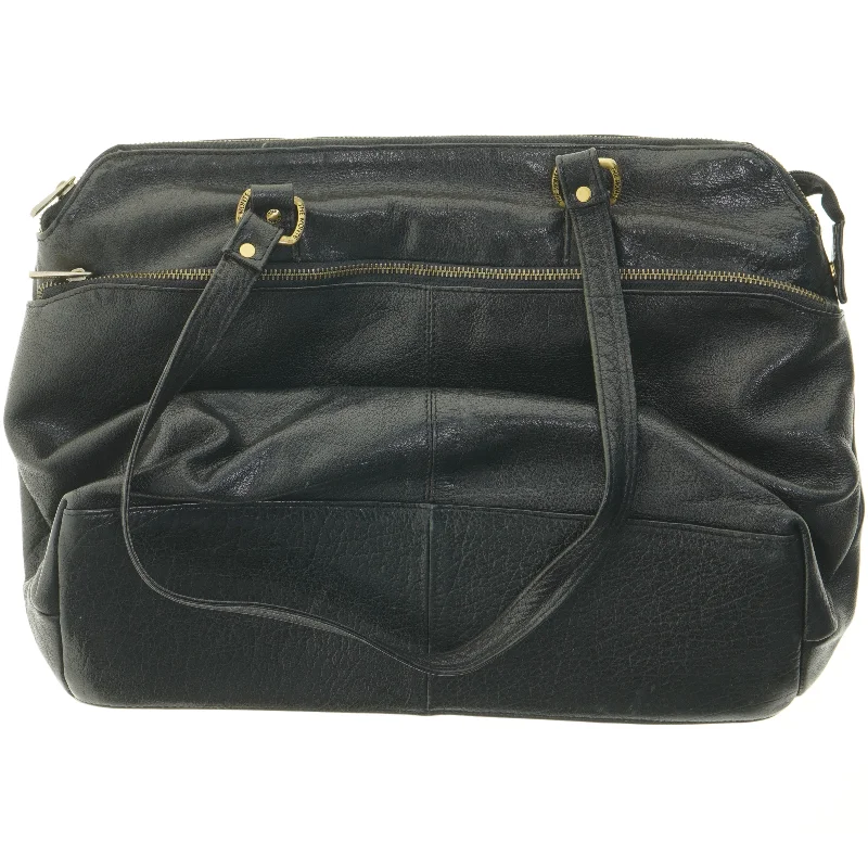 Sort lædertaske The Monte fra The Monte (str. 46x32 cm)