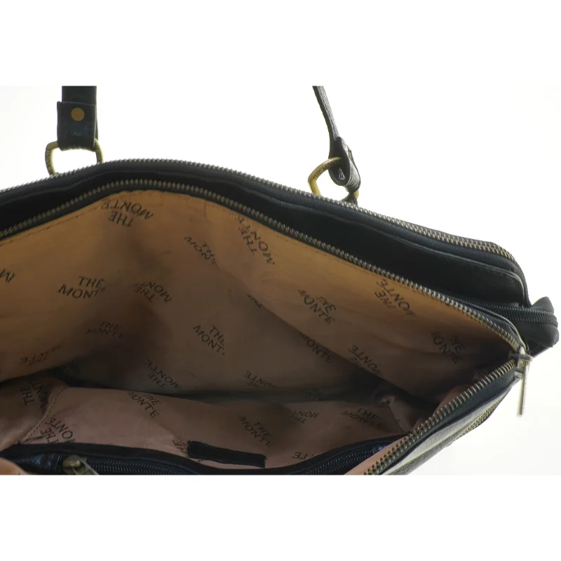 Sort lædertaske The Monte fra The Monte (str. 46x32 cm)