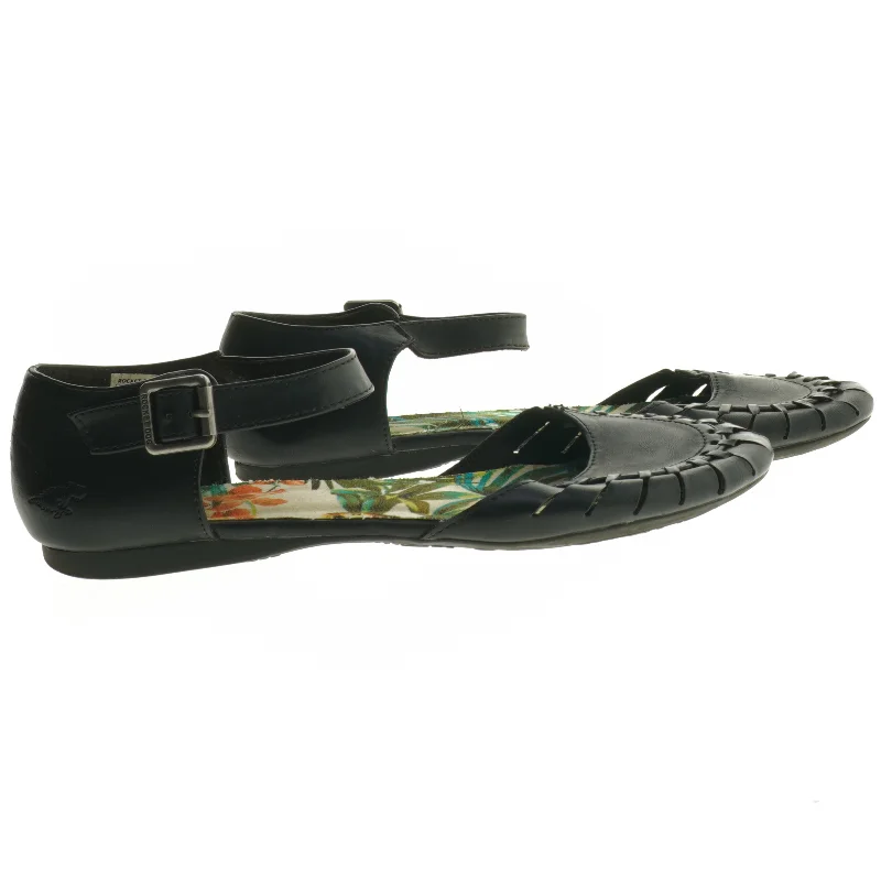 Brugte damesandaler med blomsterprint (str. 40)