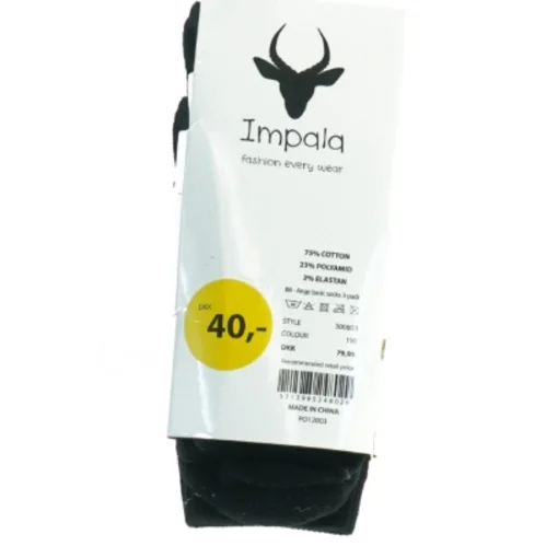 Impala sorte strømper (str. 23 til 26)