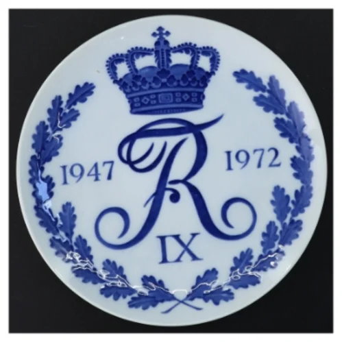 Platte 1947-1972 Kong Frederik IX fra Royal Copenhagen (str. Ø 18 cm)