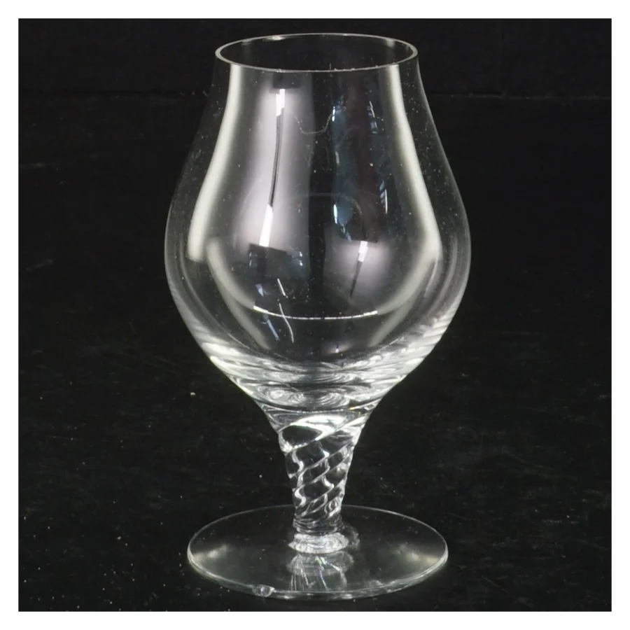 Gennemsigtige glas med snoet stilk (str. 10 cm)