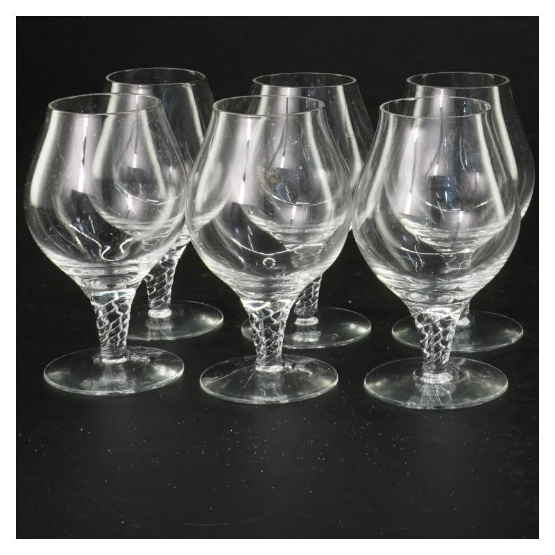 Gennemsigtige glas med snoet stilk (str. 10 cm)