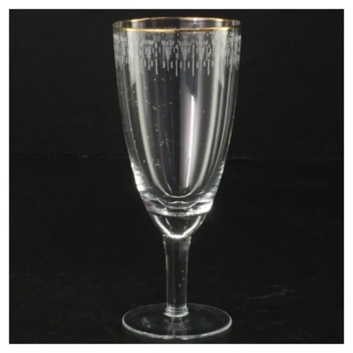 Vintage champagneglas med guldkant (str. 13,5 cm)