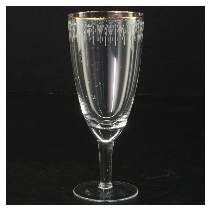 Vintage champagneglas med guldkant (str. 13,5 cm)