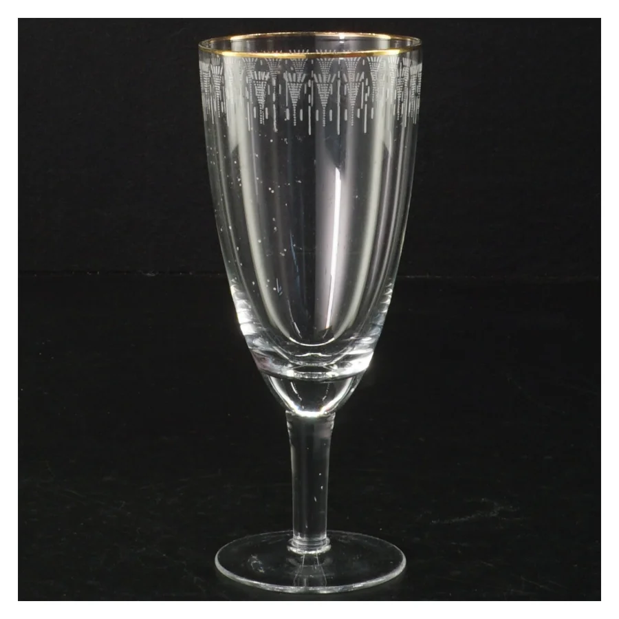 Vintage champagneglas med guldkant (str. 13,5 cm)