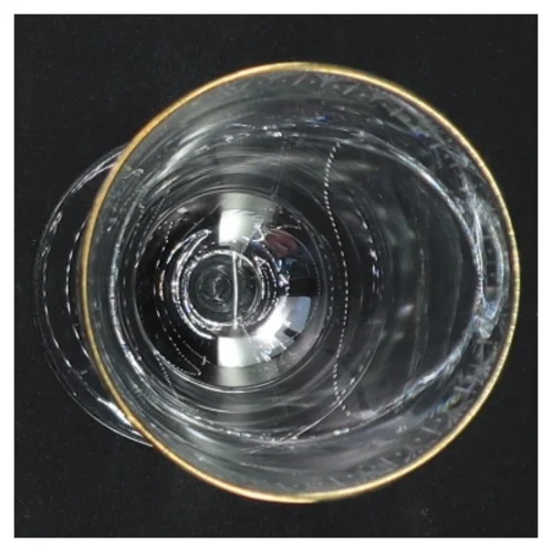 Vintage champagneglas med guldkant (str. 13,5 cm)