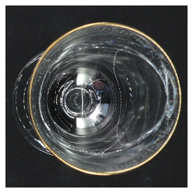 Vintage champagneglas med guldkant (str. 13,5 cm)