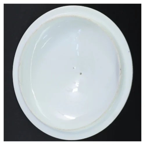 Porcelænslåg med blomstermotiv (str. Ø 28 cm)