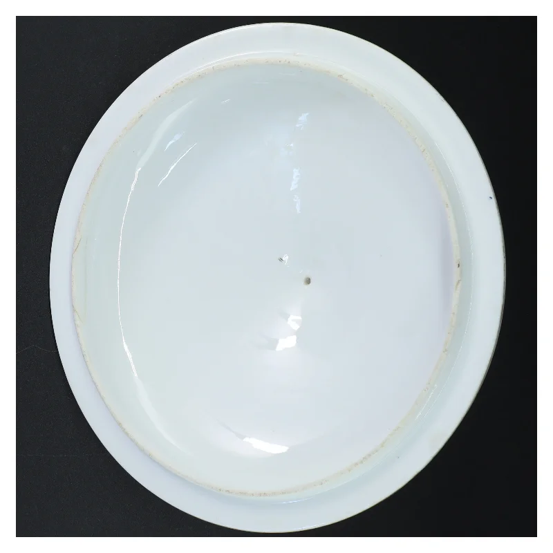 Porcelænslåg med blomstermotiv (str. Ø 28 cm)