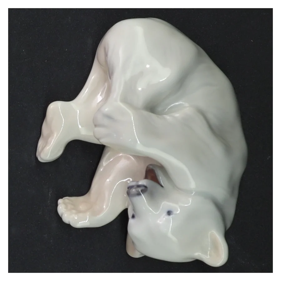 Porcelænsfigur af legende isbjørneunge 729 fra Royal Copenhagen (str. 10 cm)