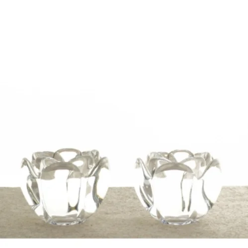 Lotus fyrfadsstager fra Holmegaard (str. 8 x 9 cm)