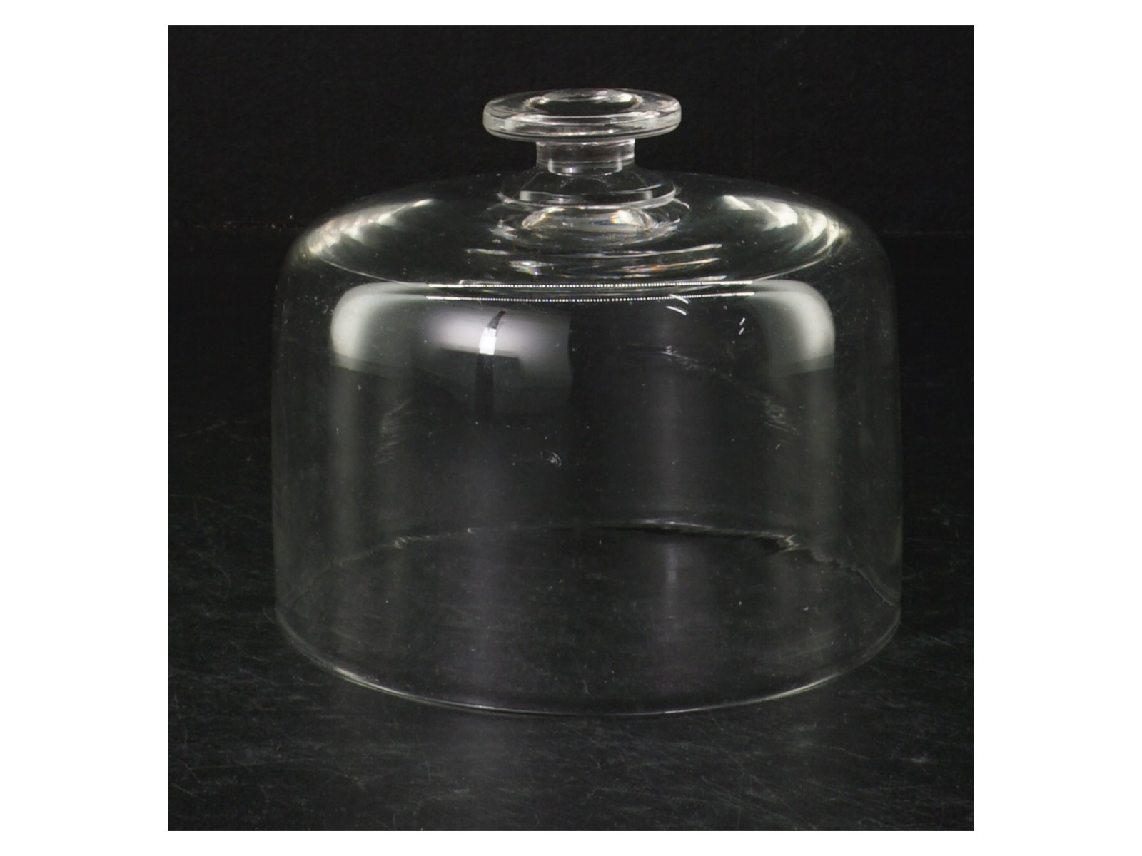 Osteklokke (str. H. 10 cm. ø. 11,5 cm)