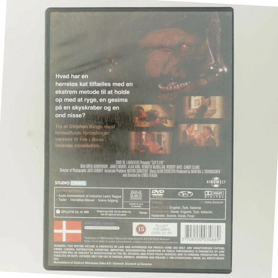 Cat's Eye med Drew Barrymore (DVD)