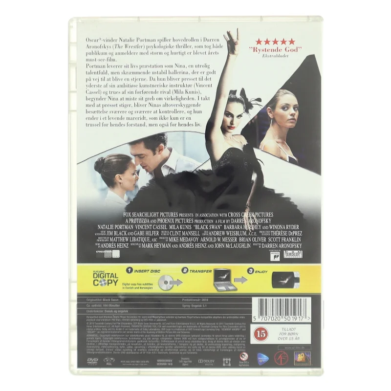 Black swan med Natalie Portman (DVD)