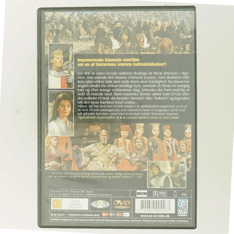 El Cid DVD fra on-air-video.dk med Charlton Heston (DVD)