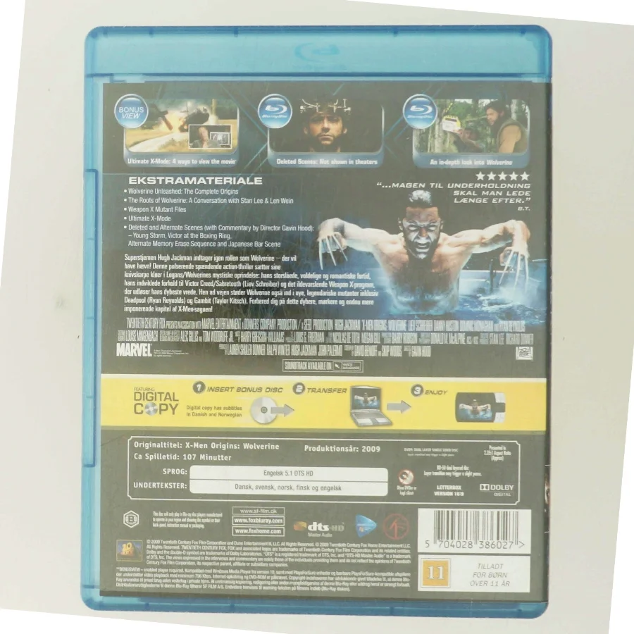 X-Men Origins: Wolverine med Hugh Jackman (DVD)