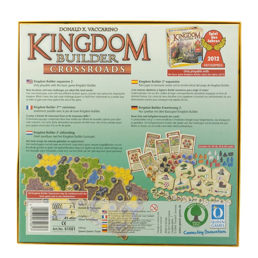 Kingdom Builder: Crossroads Ekspansionsspil fra Queen Games (str. 31x31 cm)