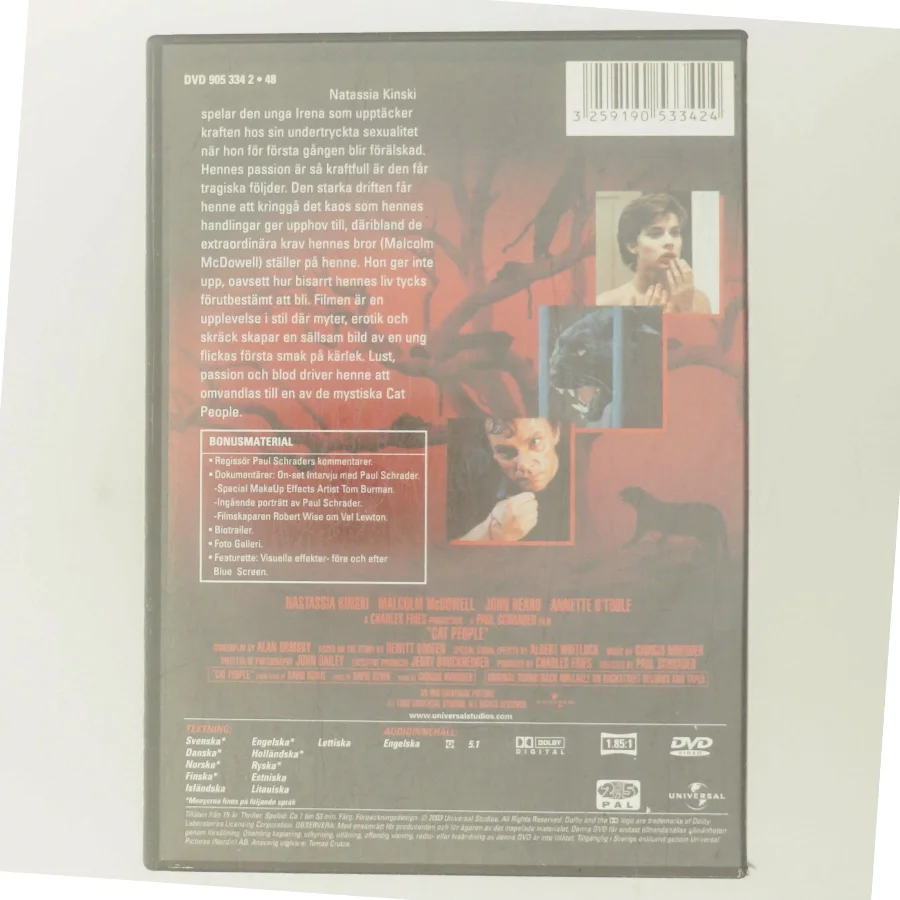 Cat People med Nastassja Kinski (DVD)