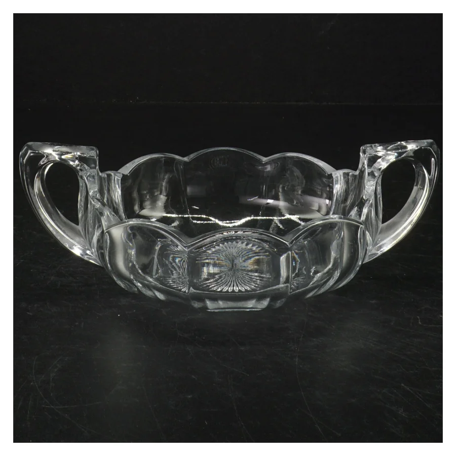 Krystalskål med hank (str. Ø. 12 cm)