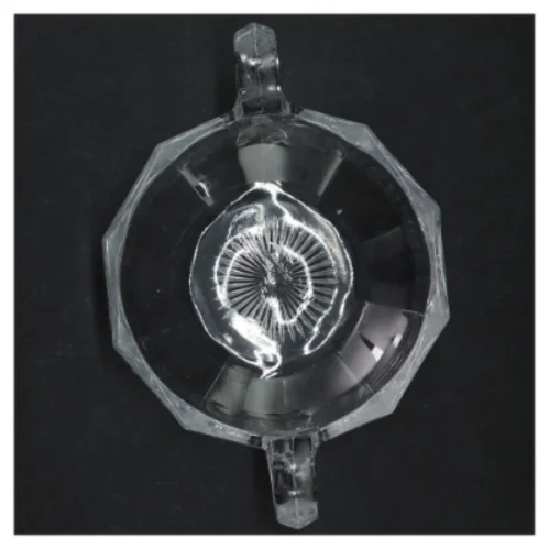 Krystalskål med hank (str. Ø. 12 cm)