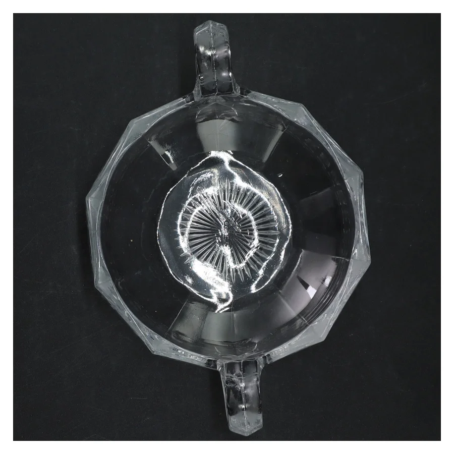 Krystalskål med hank (str. Ø. 12 cm)