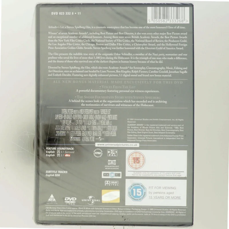 Schindlers List - Special Edition                                        <span class="label label-blank pull-right" style="margin-right: 3px;">Special edition</span> med Liam Neeson (DVD)