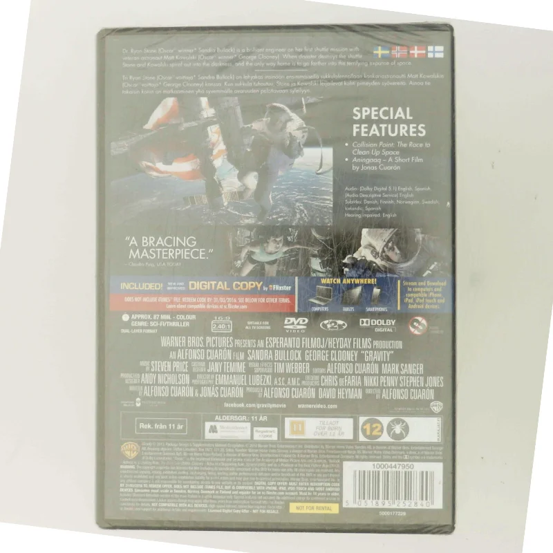 Gravity med Sandra Bullock (DVD)
