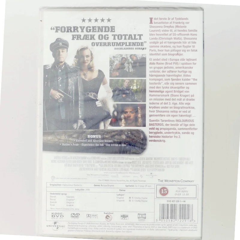 Inglourious Basterds med Brad Pitt (DVD)