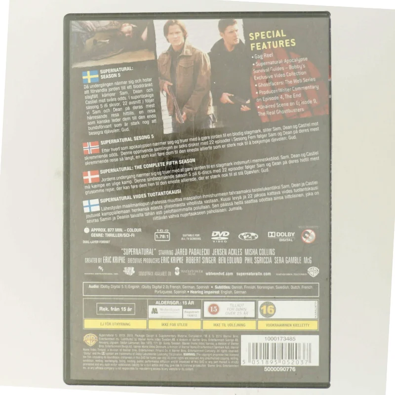 Supernatural: The Complete Fifth Season med Jared Padalecki (DVD)