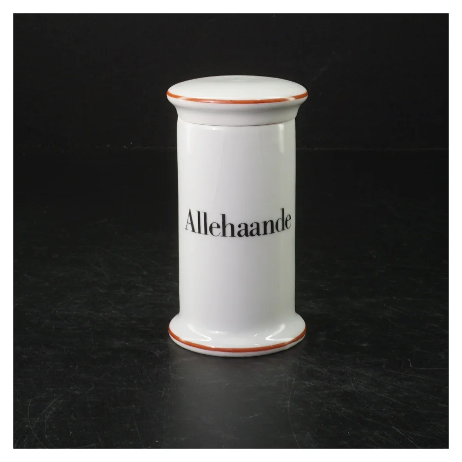 Porcelæns krydderi beholder med låg fra B&G (str. H 11,5 cm, ø 6,5 cm)