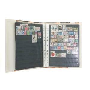 Samlingsalbum med frimærker (str. 32 x 26 cm)