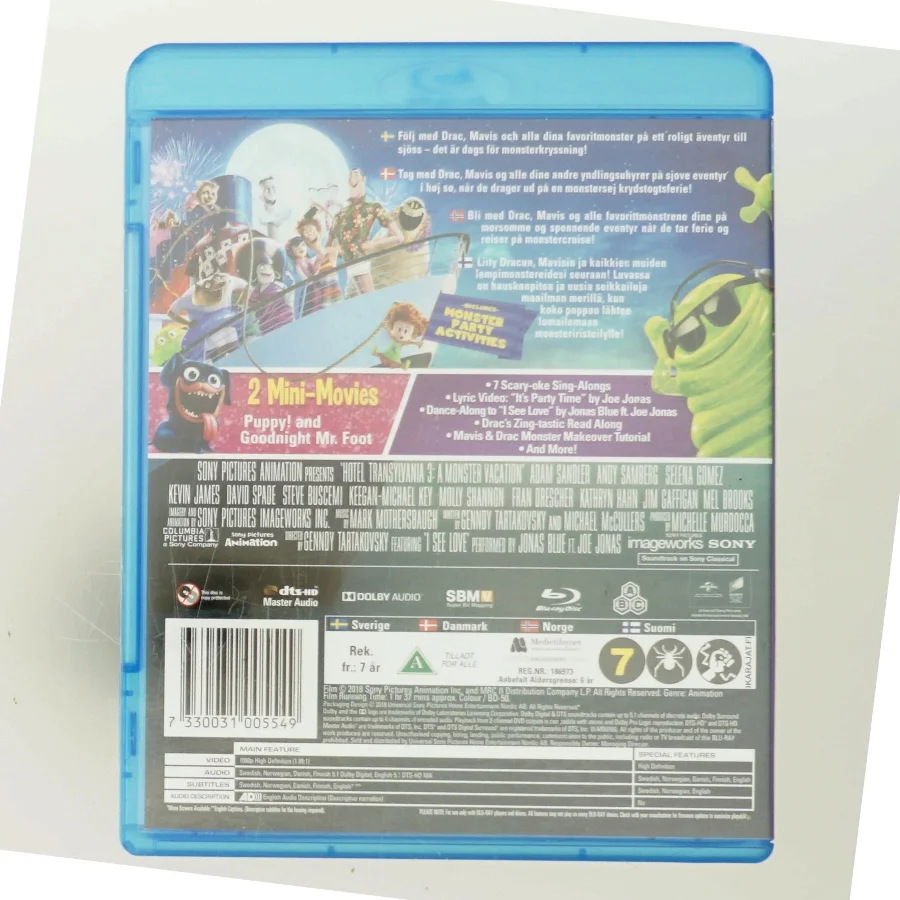 Hotel Transylvania 3: A Monster Vacation med Adam Sandler (DVD)