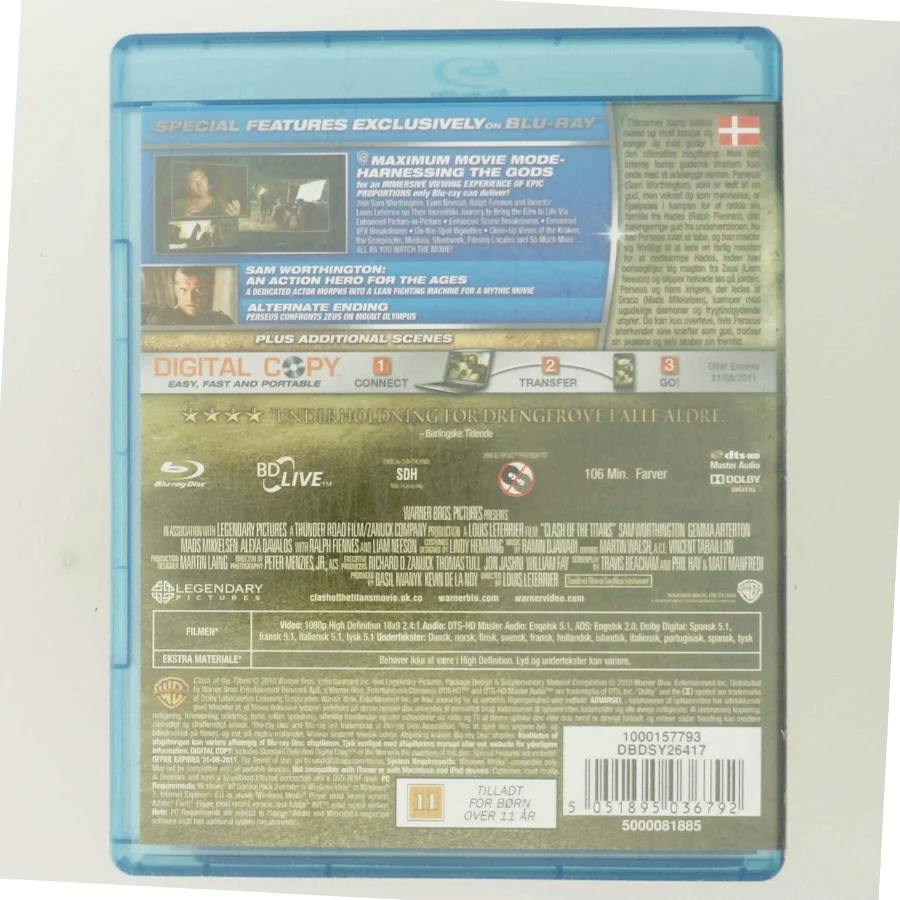 CLASH OF THE TITANS (2010) med Sam Worthington (DVD)