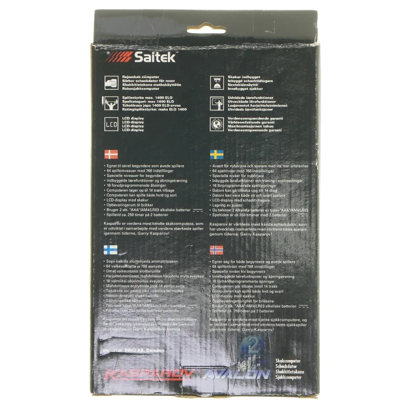 Kasparov Avalon skakcomputer fra Saitek (str. 17,5x10 cm)