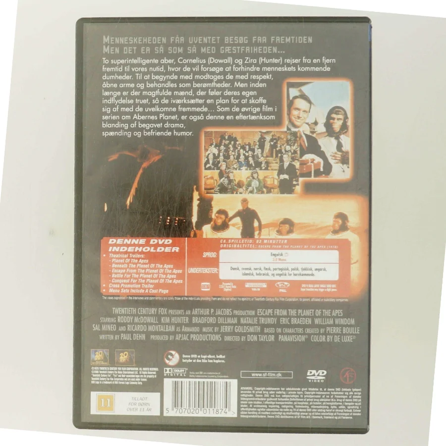 Truslen fra abernes planet med Roddy McDowall (DVD)