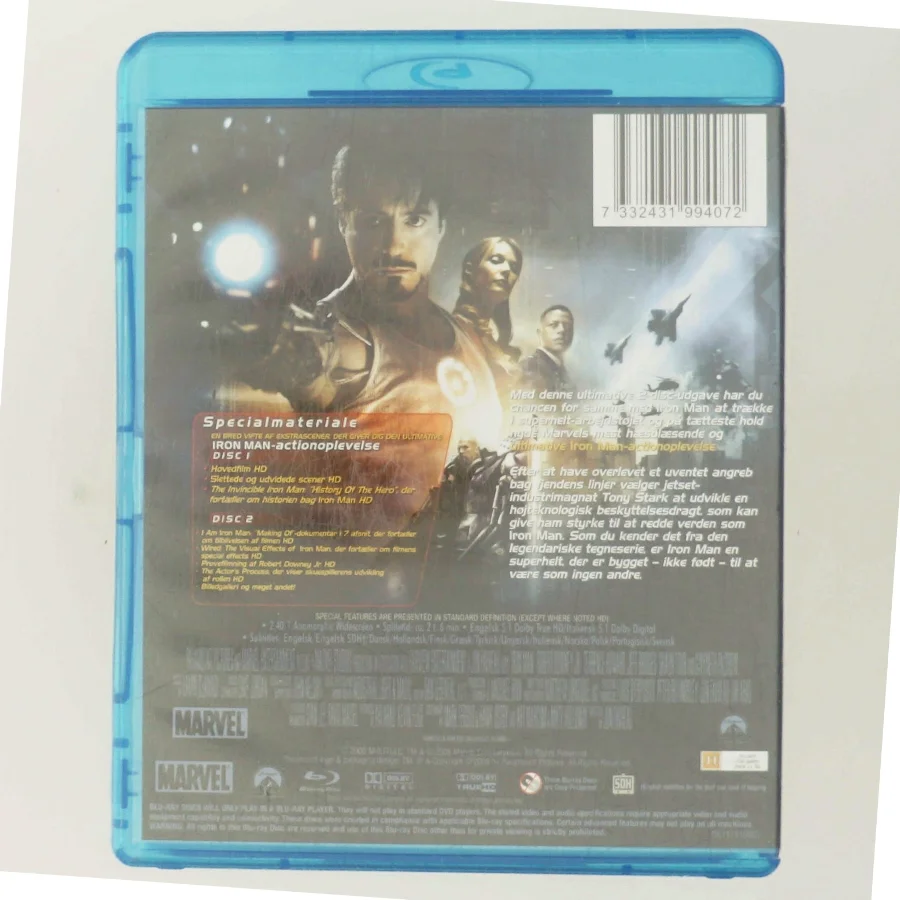 Iron Man – Den ultimative 2-disc-udgave (Blu-ray) med Robert Downey Jr. (DVD)