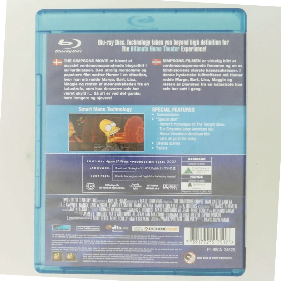 The Simpsons Movie med Stemme-cast fra The Simpsons (bl.a. de faste stemmeskuespillere fra serien) (DVD)