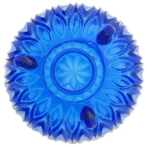 Blåt glasfad (str. 13,5 x 7 cm)