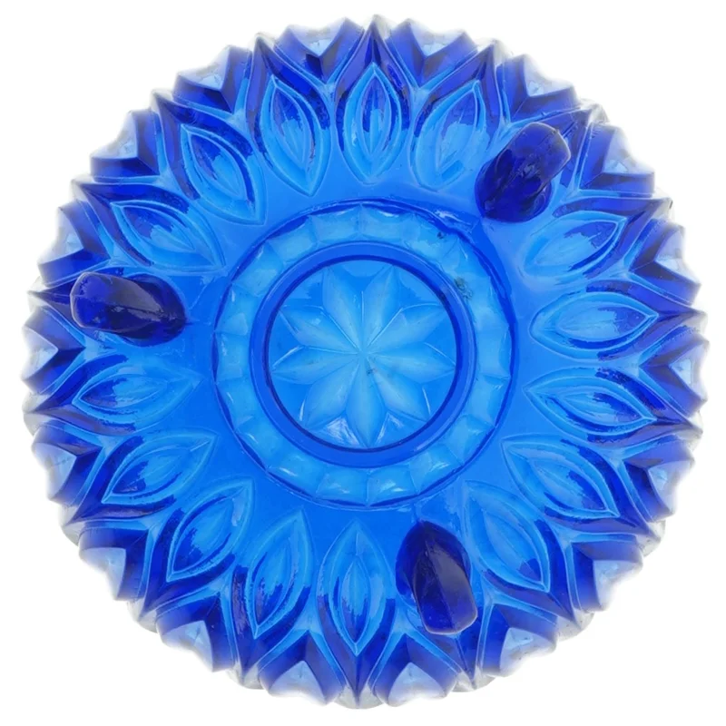 Blåt glasfad (str. 13,5 x 7 cm)