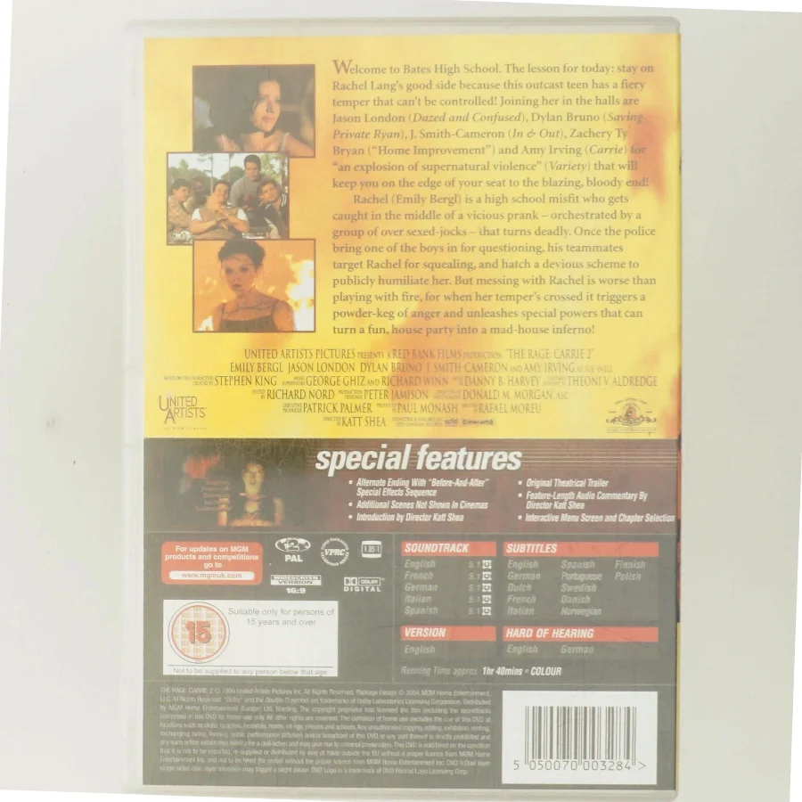 The Rage: Carrie 2 med Emily Bergl (DVD)