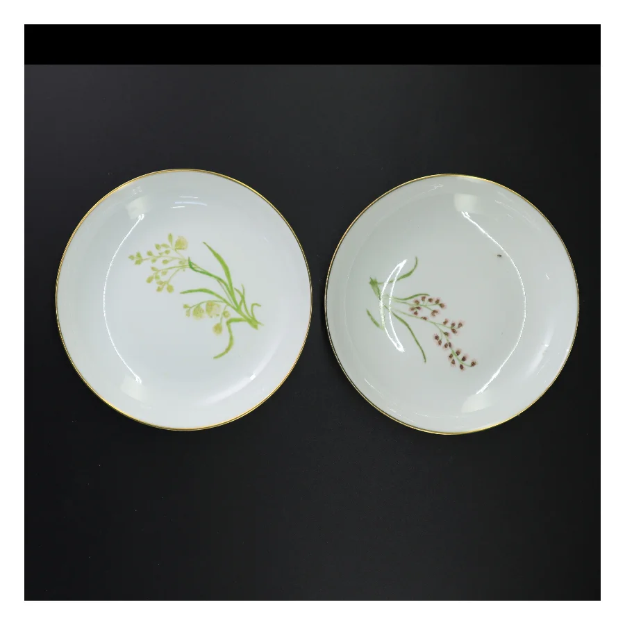 Porcelænsservice med blomstermotiver (str. 20 x 3 cm)