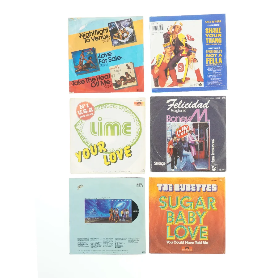 Samling af 7” vinylsingler (str. Ø. 17,5 cm)