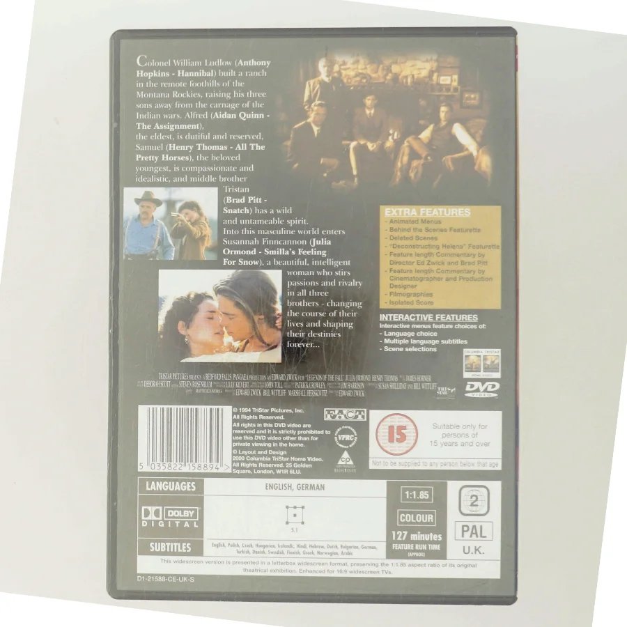 Legends of the Fall - Collecto                                        <span class="label label-blank pull-right" style="margin-right: 3px;">Collectors edition</span> med Brad Pitt (DVD)