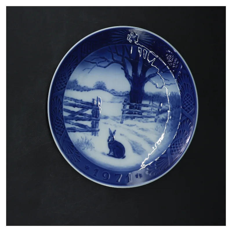 Juleplatte 1971 fra Royal Copenhagen (str. Ø 18 cm)