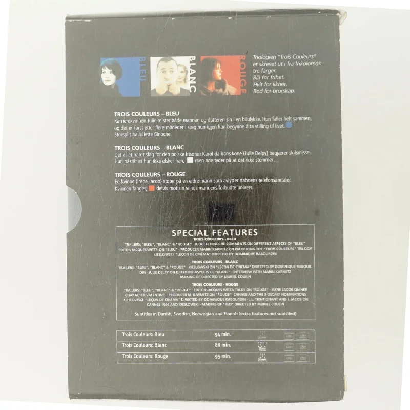 Trois Couleurs: Bleu, Blanc, Rouge med Juliette Binoche (DVD)