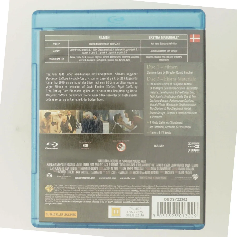 Benjamin Buttons Forunderlige Liv med Brad Pitt (DVD)